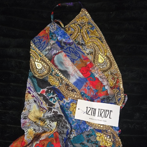 Jasmine Gold Embroidered Cover Up - Picture 2 of 5